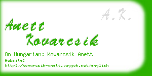 anett kovarcsik business card